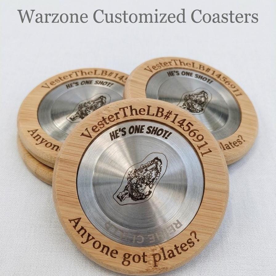 Warzone Call of Duty Rebirth Gift Bamboo Coaster with Ice Pack for 12oz Cans